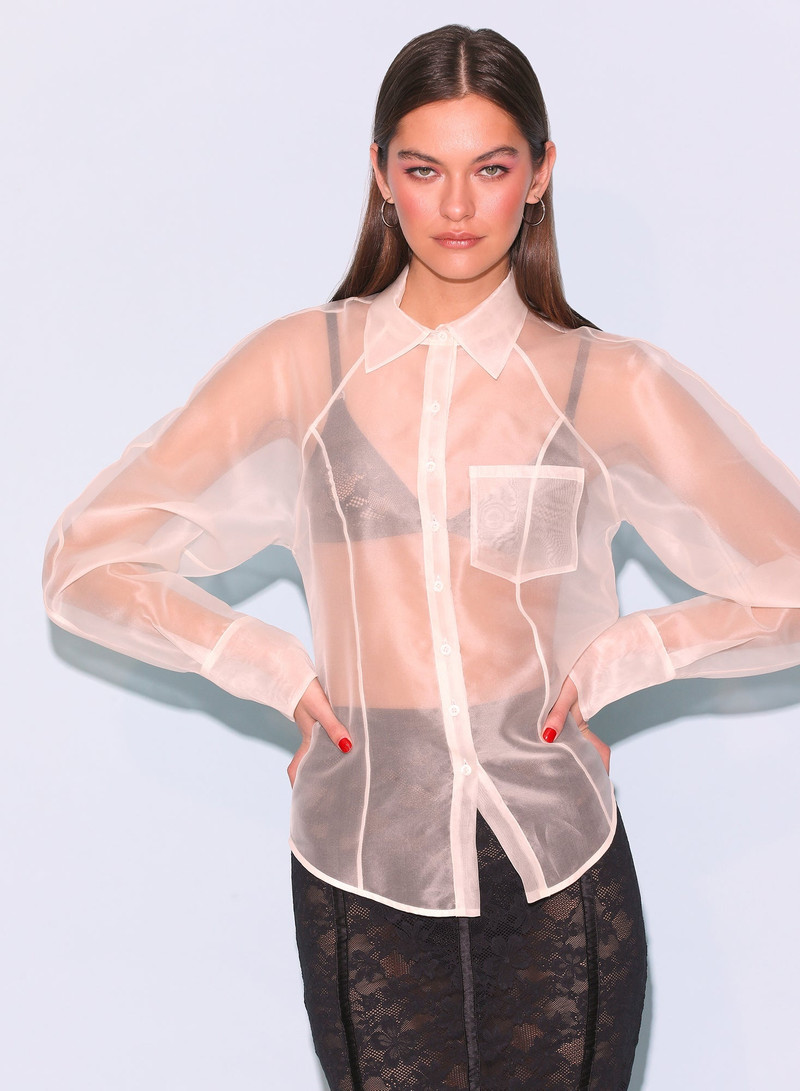 Silk Organza Button Down - 1