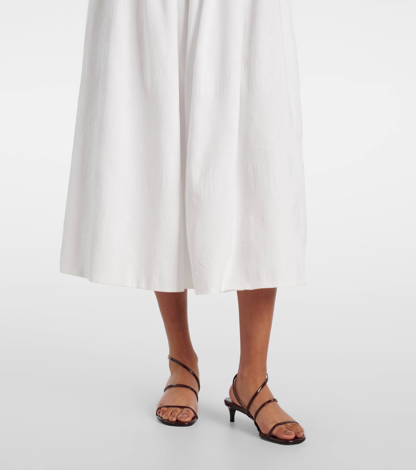 Leia ruched embroidered cotton midi dress - 5