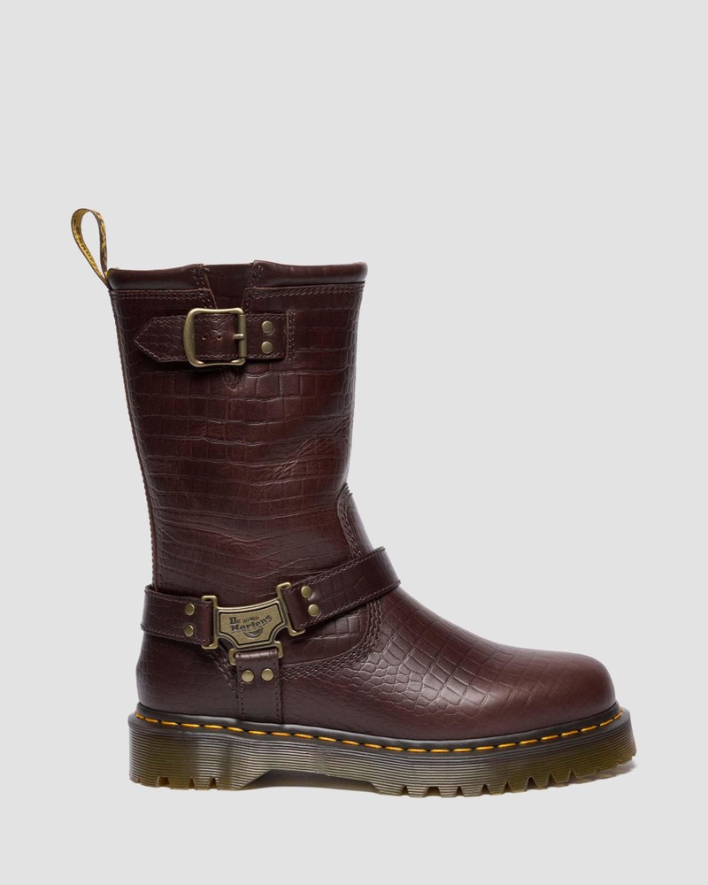Anistone Hi Reptile Emboss Pull Up Boots 1