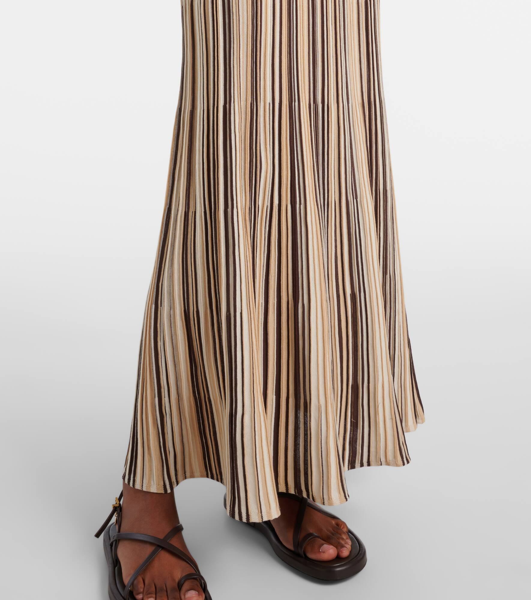 Esenia striped cotton-blend midi dress - 5