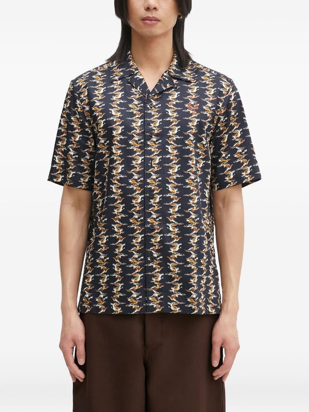 camp-collar patterned shirt - 2