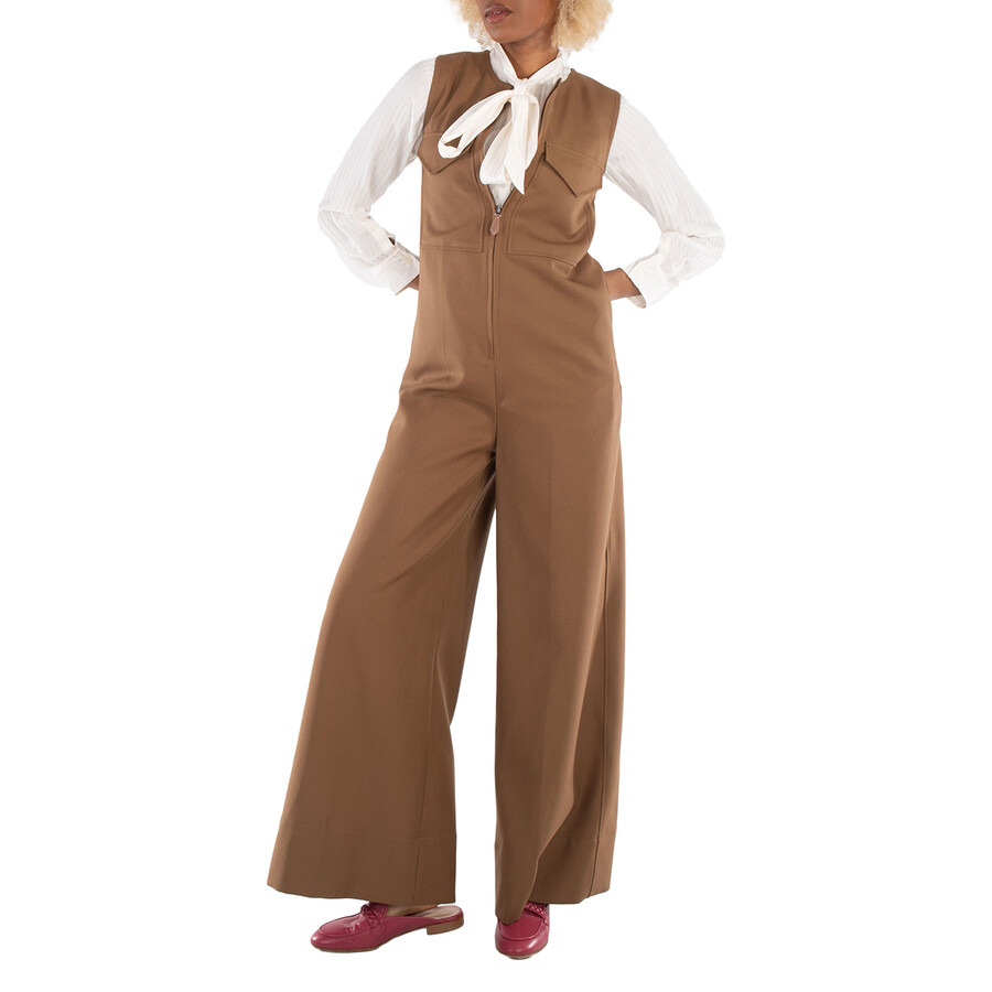 Burberry Ladies Warm Walnut Neave Wool Jumpsuit - 5