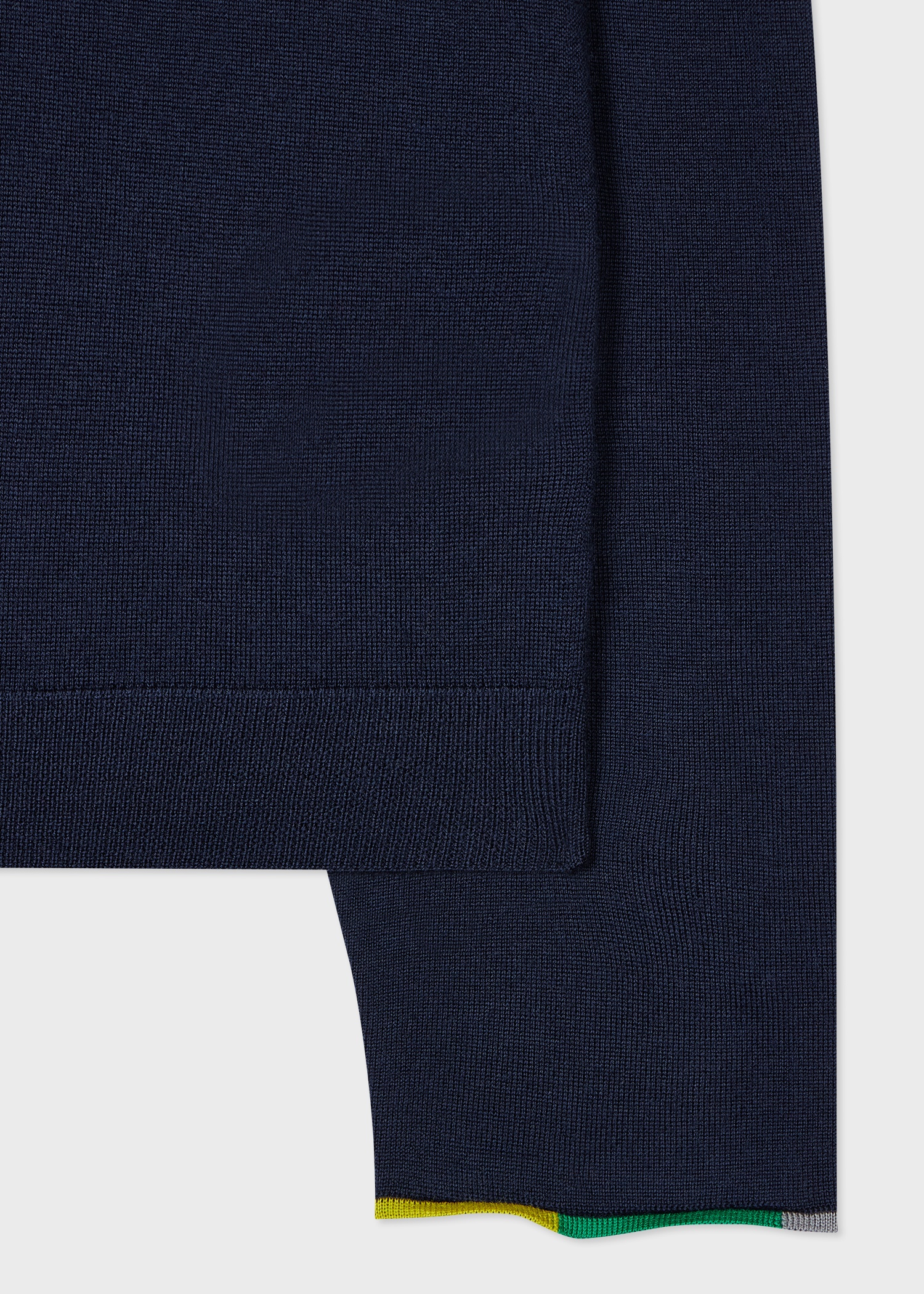 Women's Navy Merino Knitted V Neck Sweater - 2