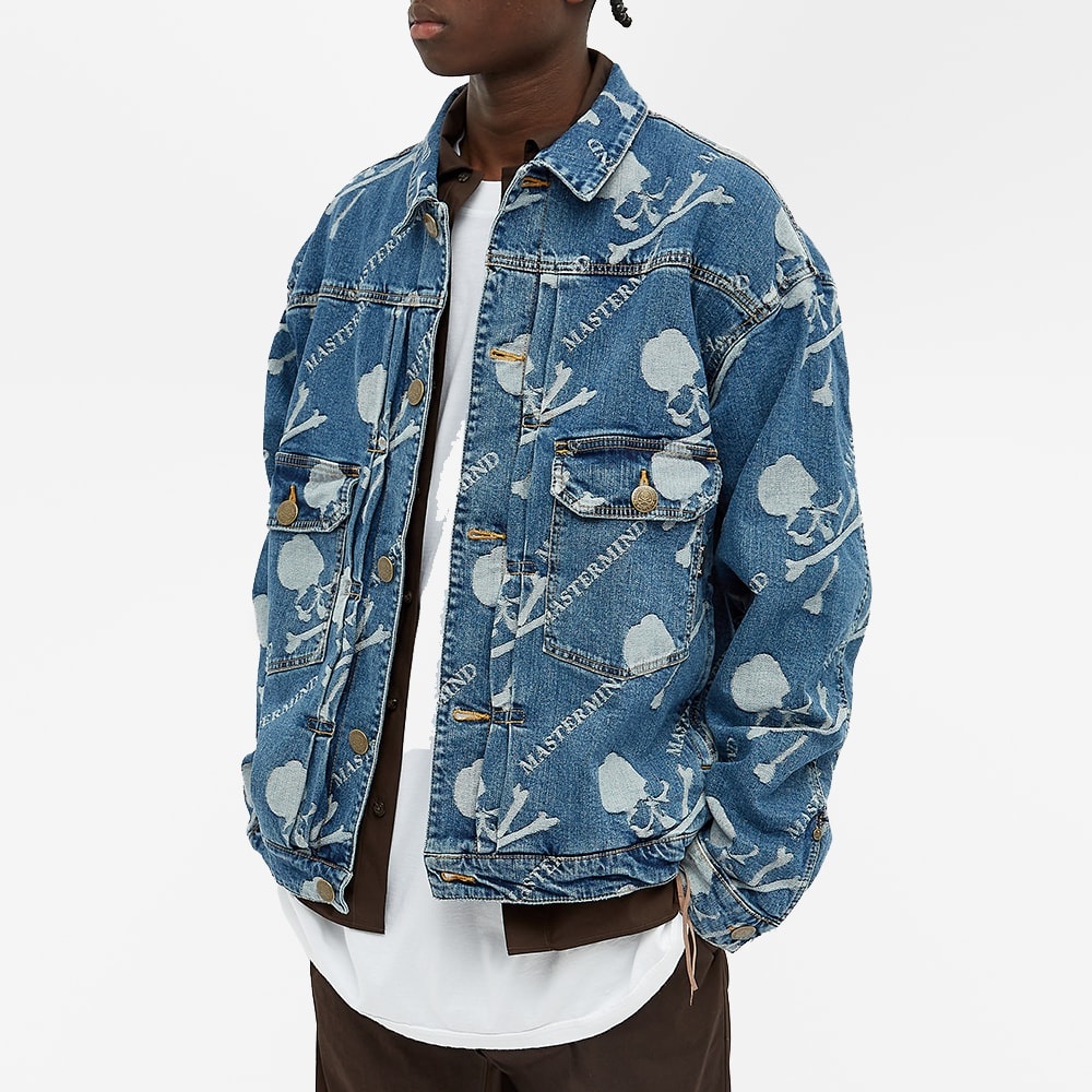 MASTERMIND WORLD All Over Skull Denim Jacket - 5