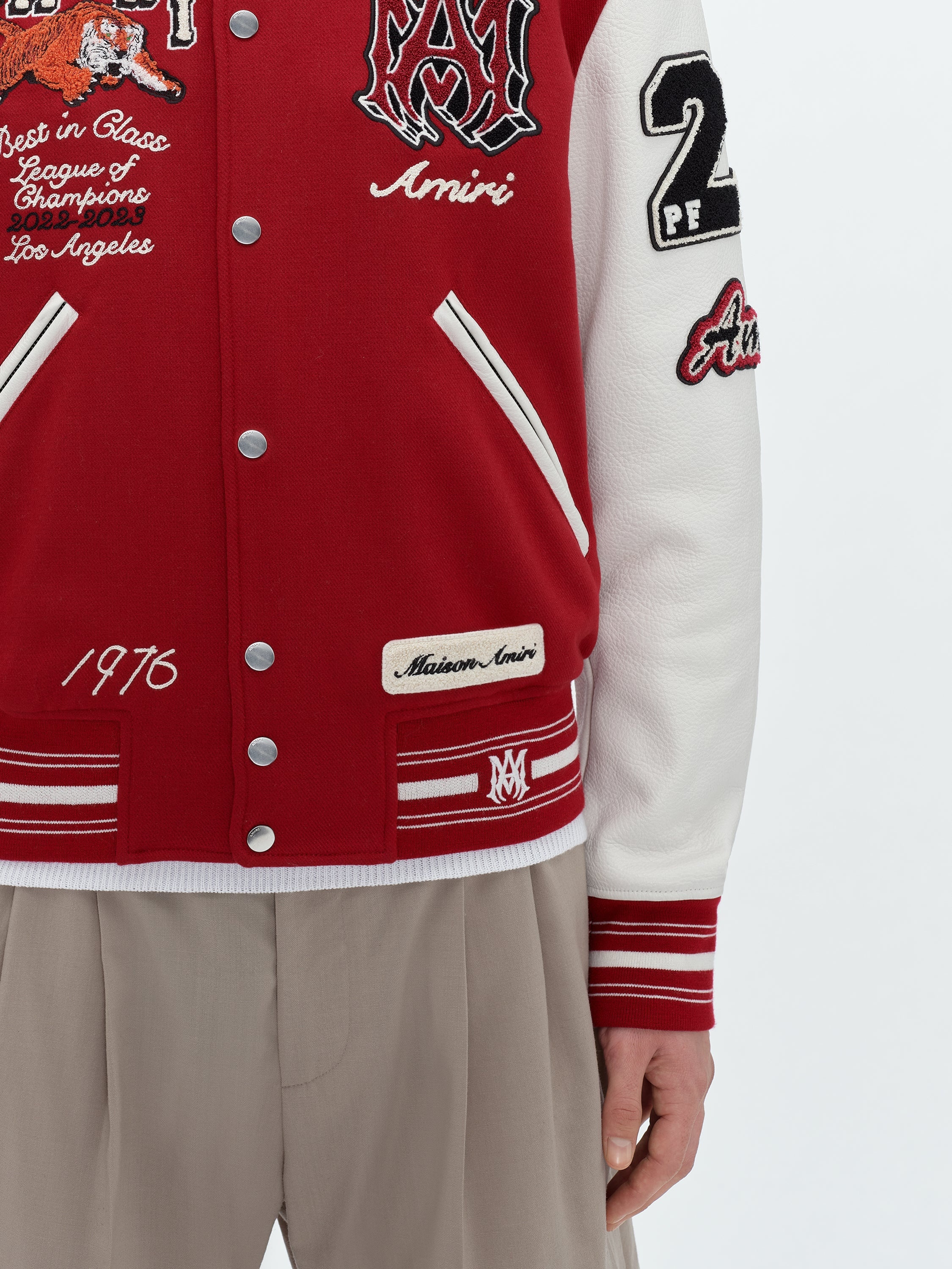 Vintage Patch varsity jacket in red - Amiri