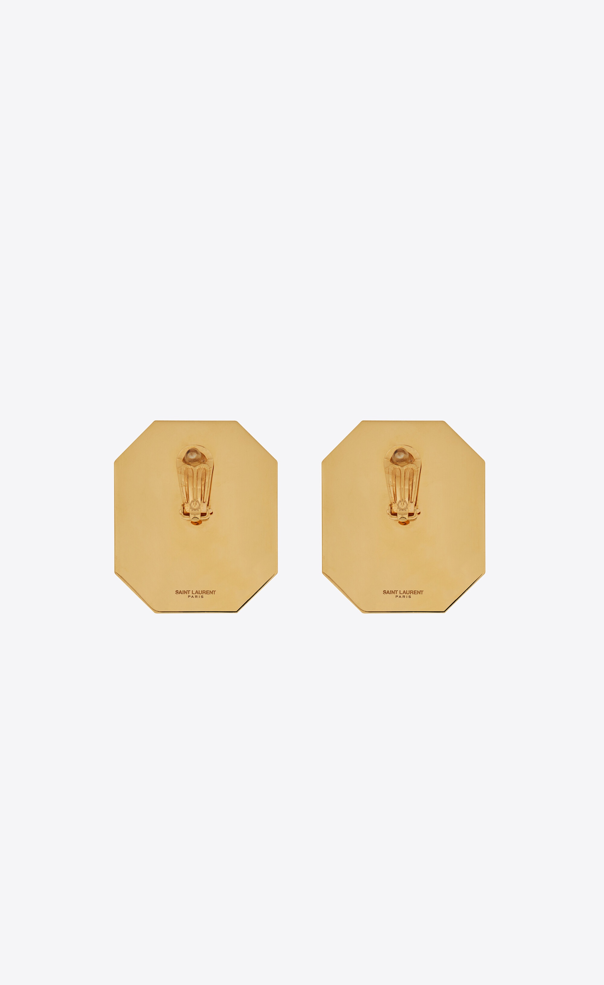 oversized octagon earrings in metal and resin - 3