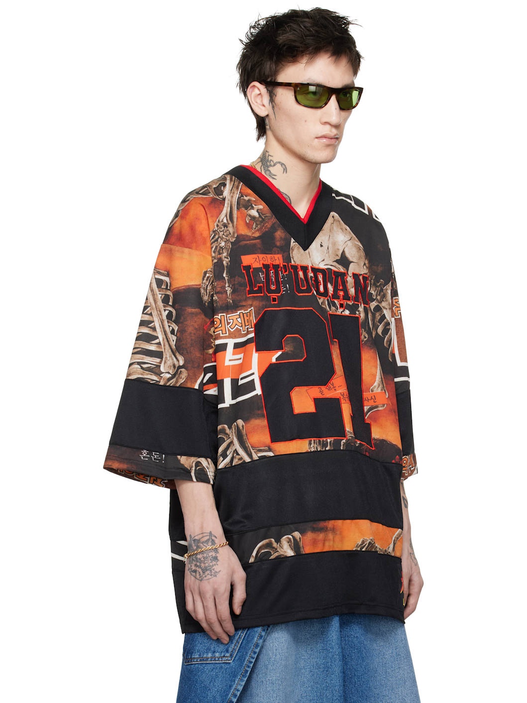 Black & Orange Hockey L-D T-shirt - 2