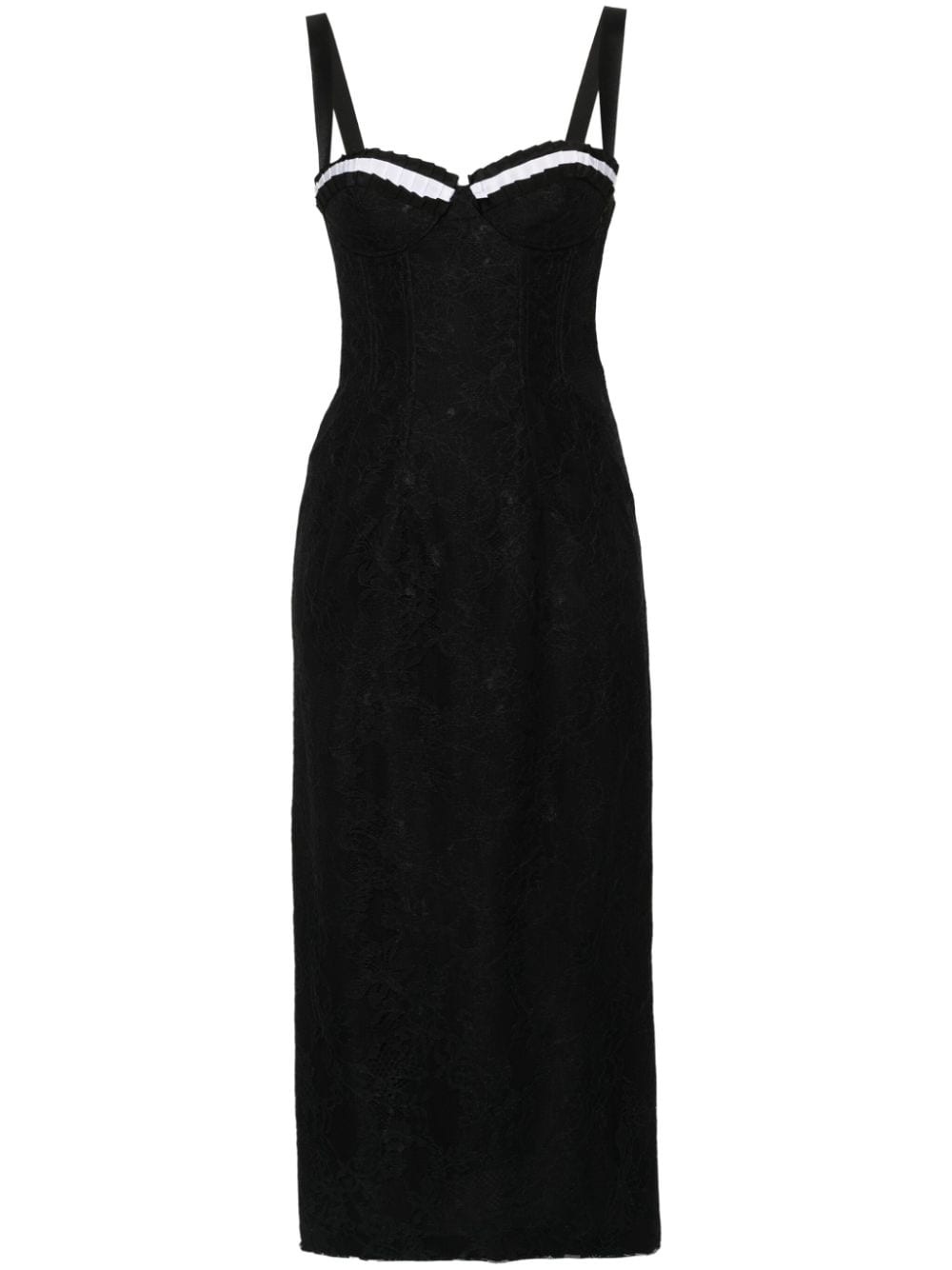 floral-lace midi dress - 1