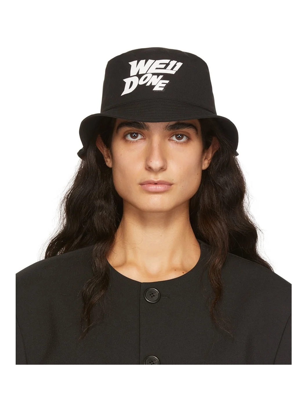 Black Basic Logo Bucket Hat - 1