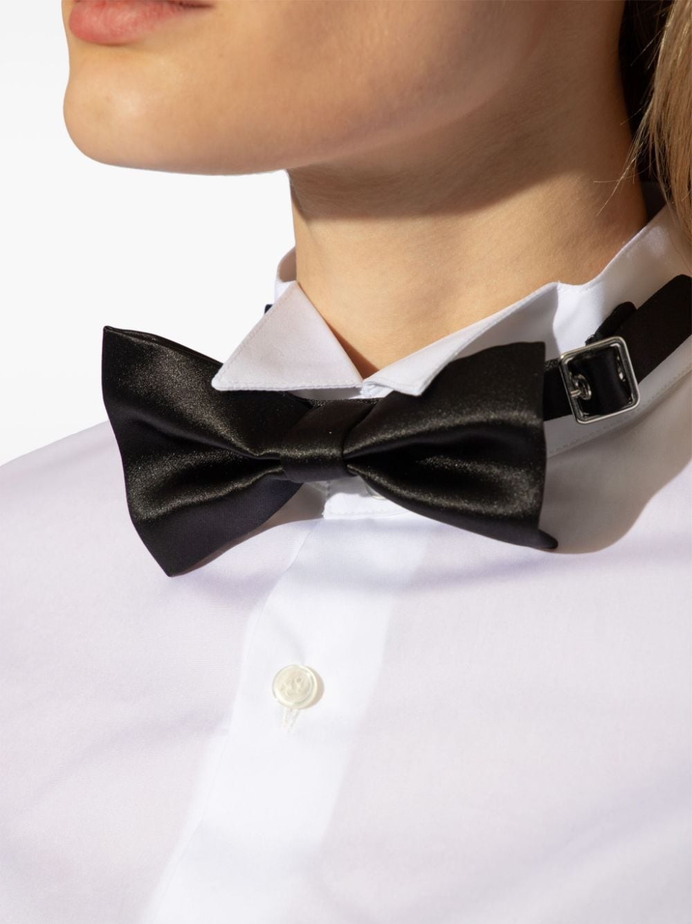 bow-embellished cotton shirt - 5