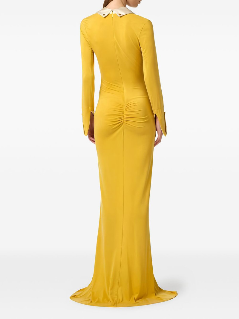 wide-lapels slim-fit maxi dress 3