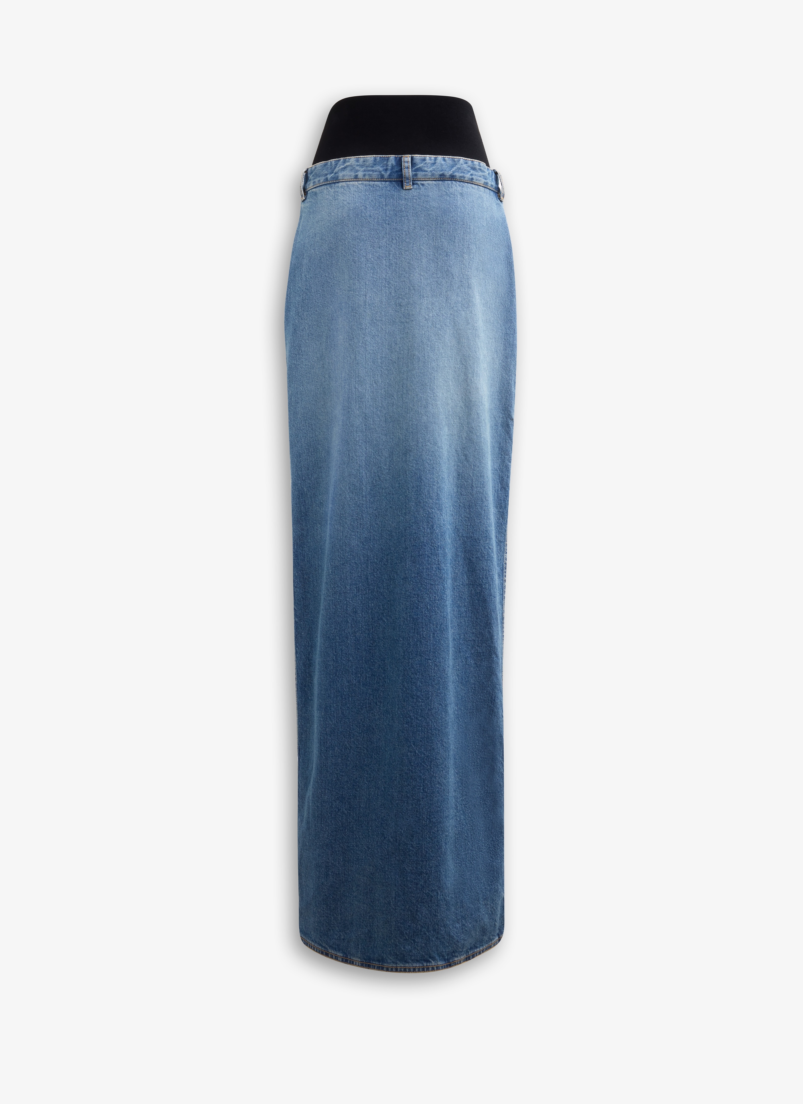 DENIM SKIRT WITH KNITTED WAISTBAND - 4