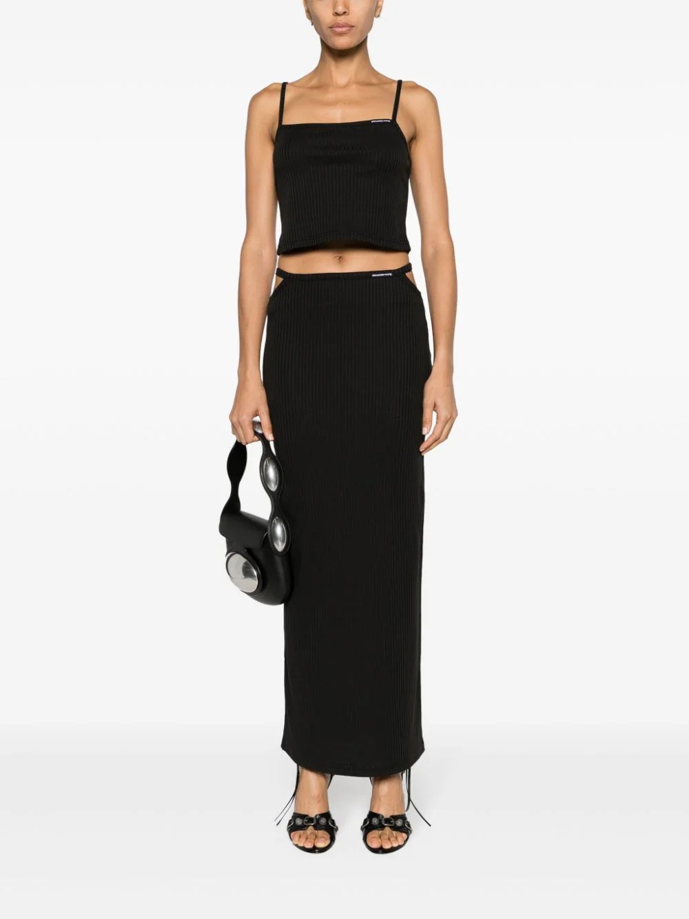 T BY ALEXANDER WANG Women W/ Skinny Woven Label G String Floor Length Skirt - 3