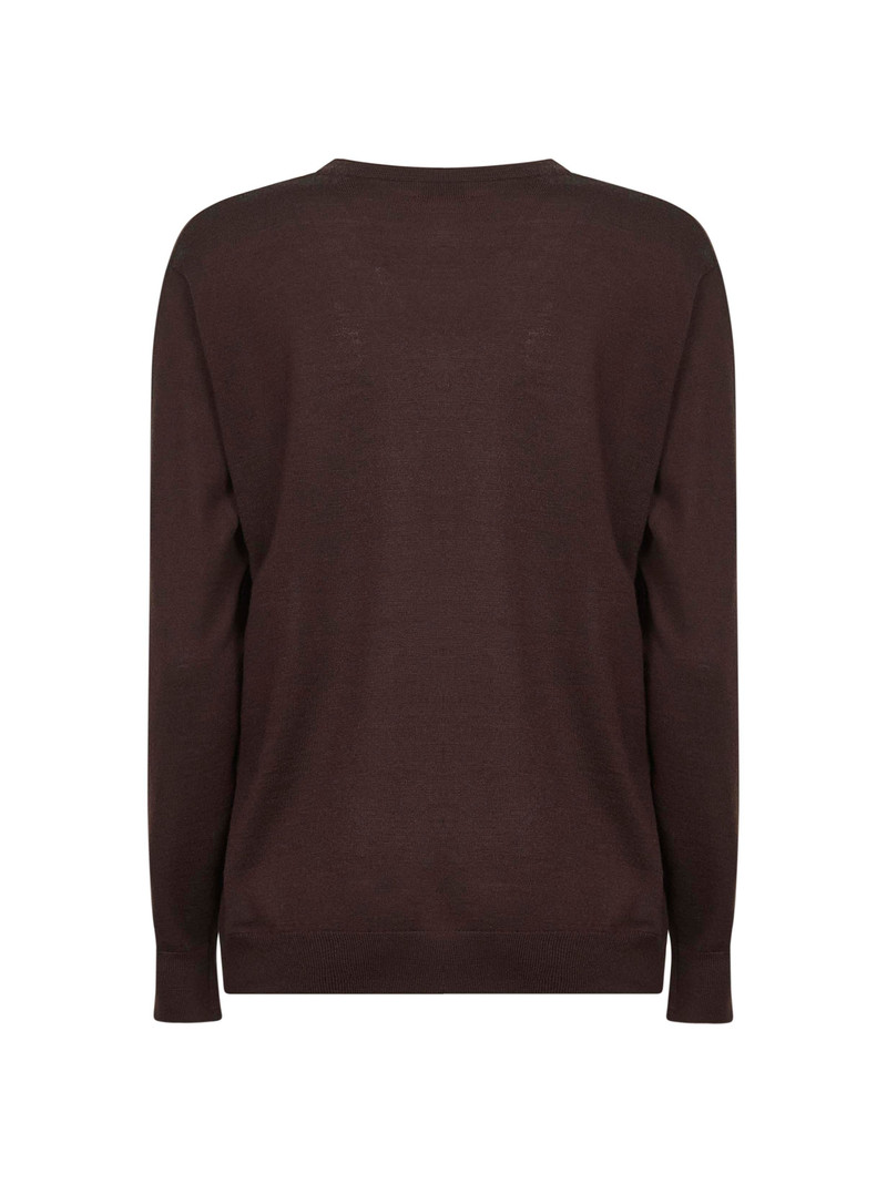 Dries Van Noten Brown fine Merino wool loose-fit sweater outlook