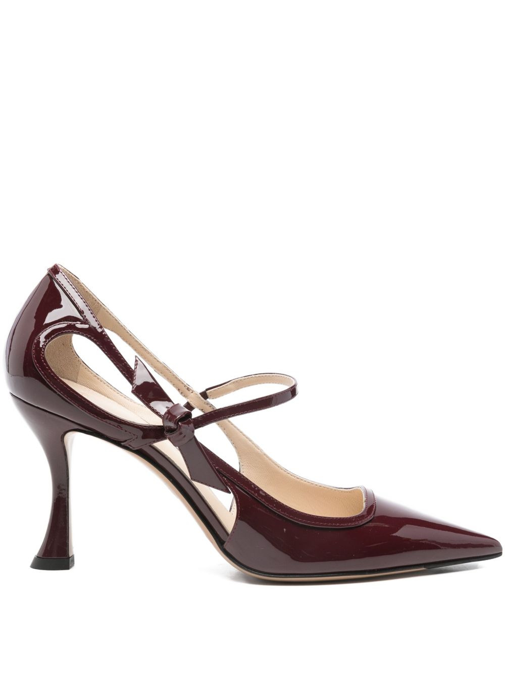 leather heeled pumps - 1