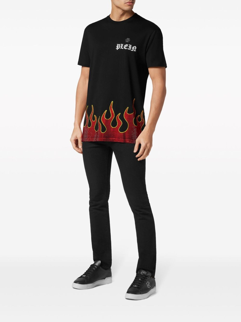 PHILIPP PLEIN Flame-print cotton T-shirt outlook