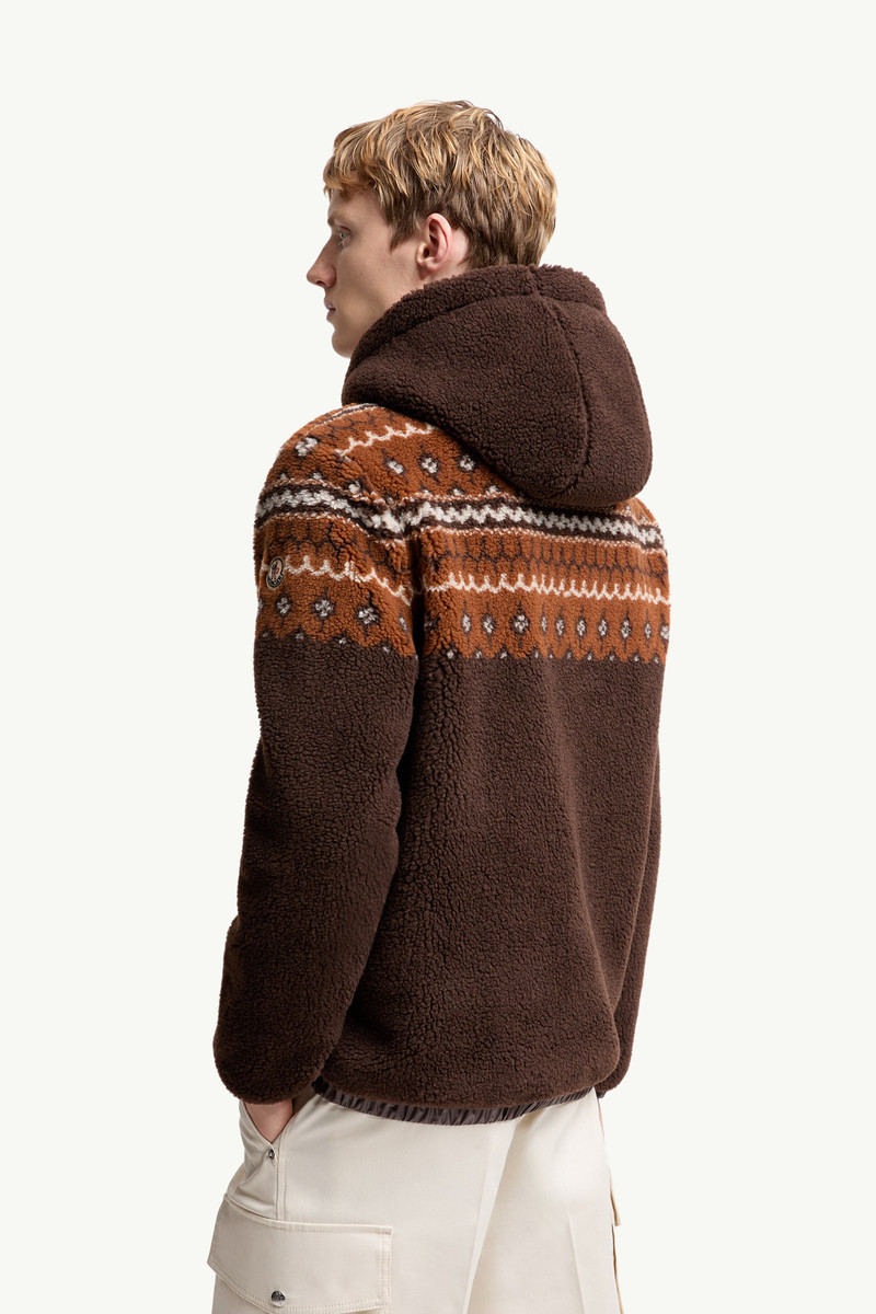 Geometric Jacquard Wool Blend Hoodie 5