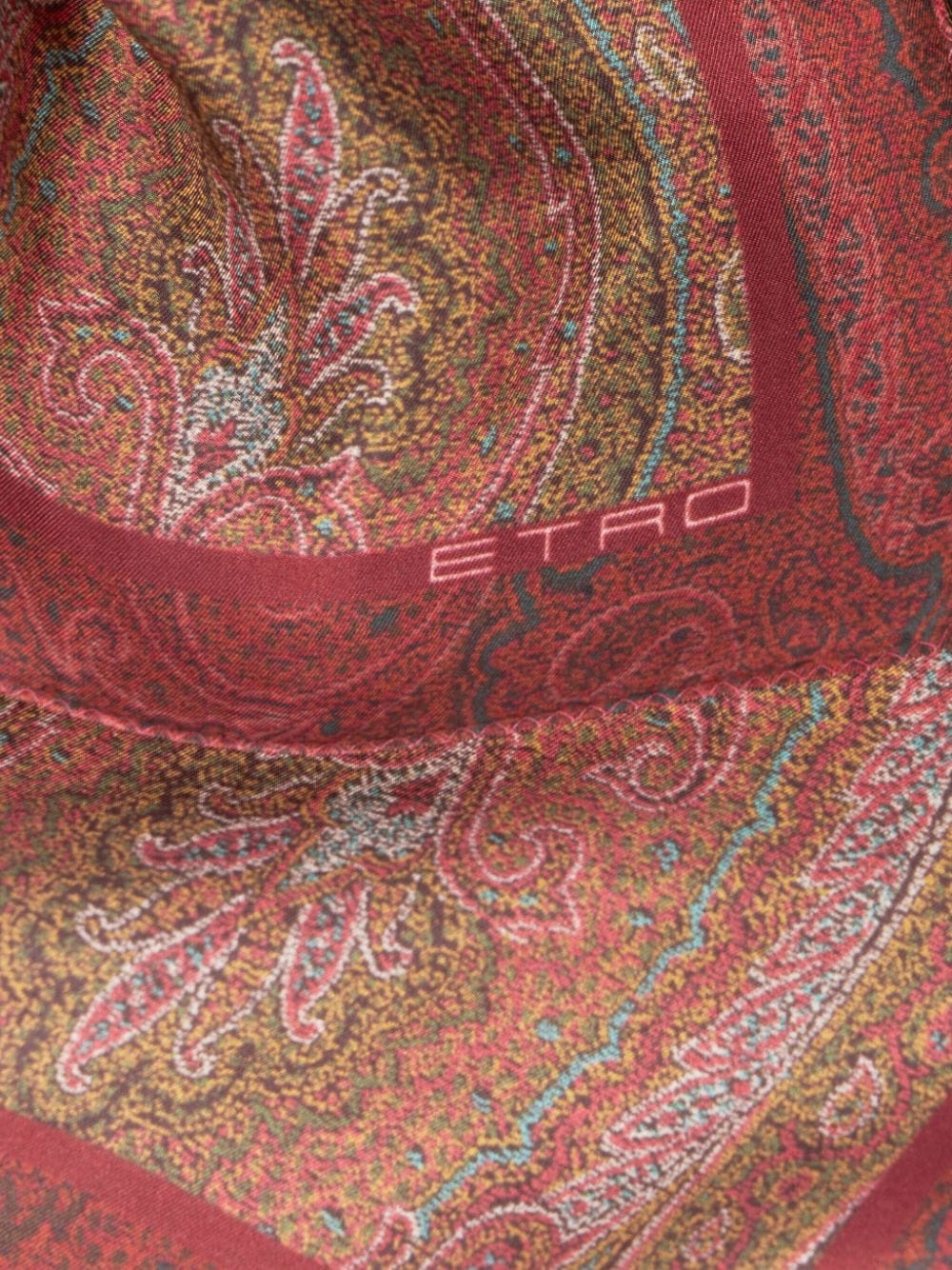 paisley-logo-print silk scarf - 2