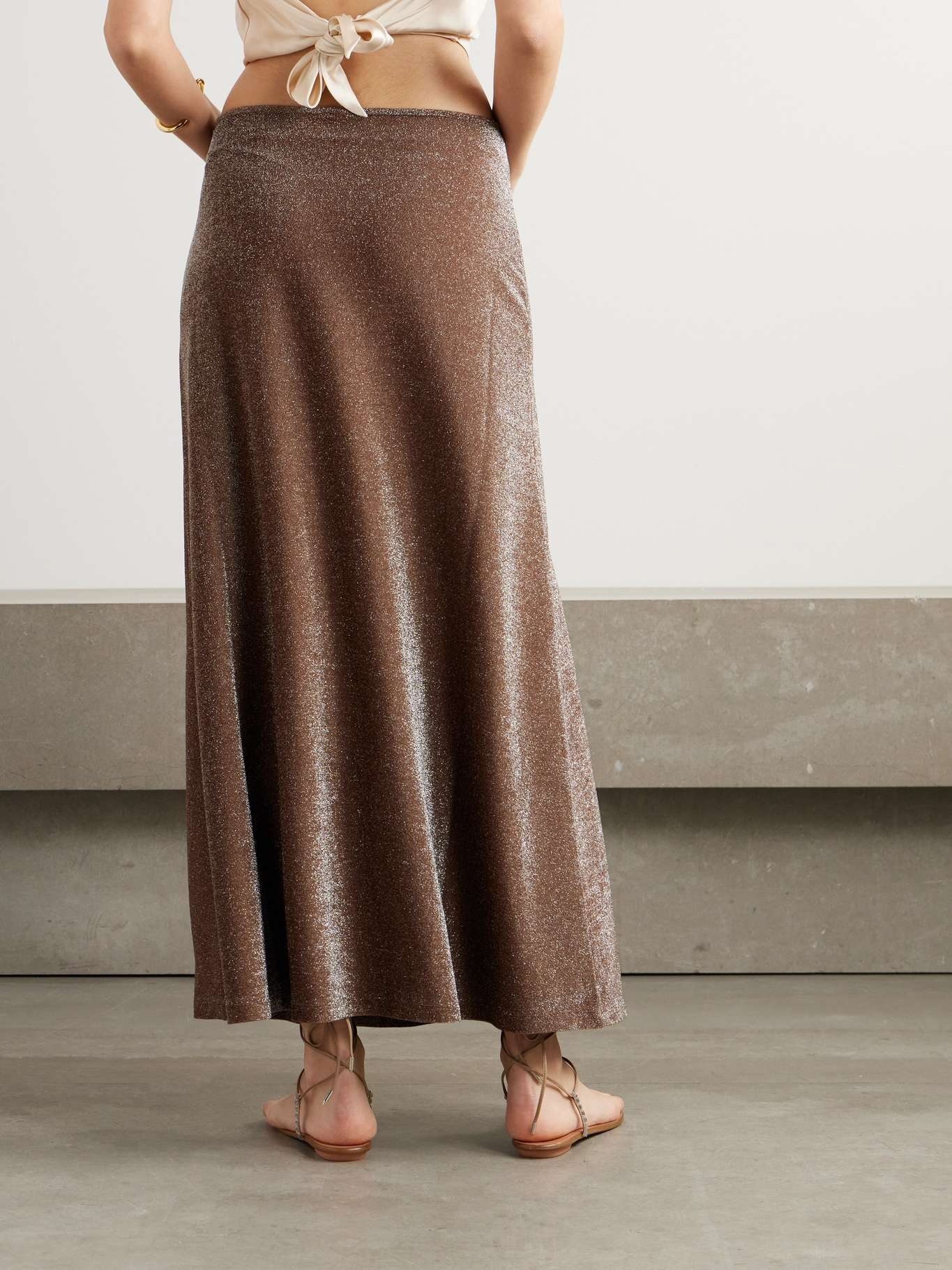 Rainstorm metallic stretch recycled-jersey maxi skirt - 3