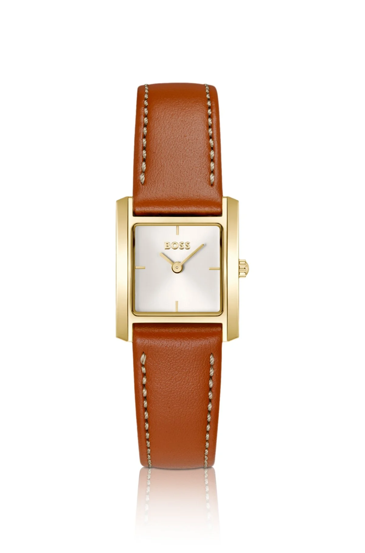 LEATHER-STRAP WATCH WITH SQUARE CASE - 1