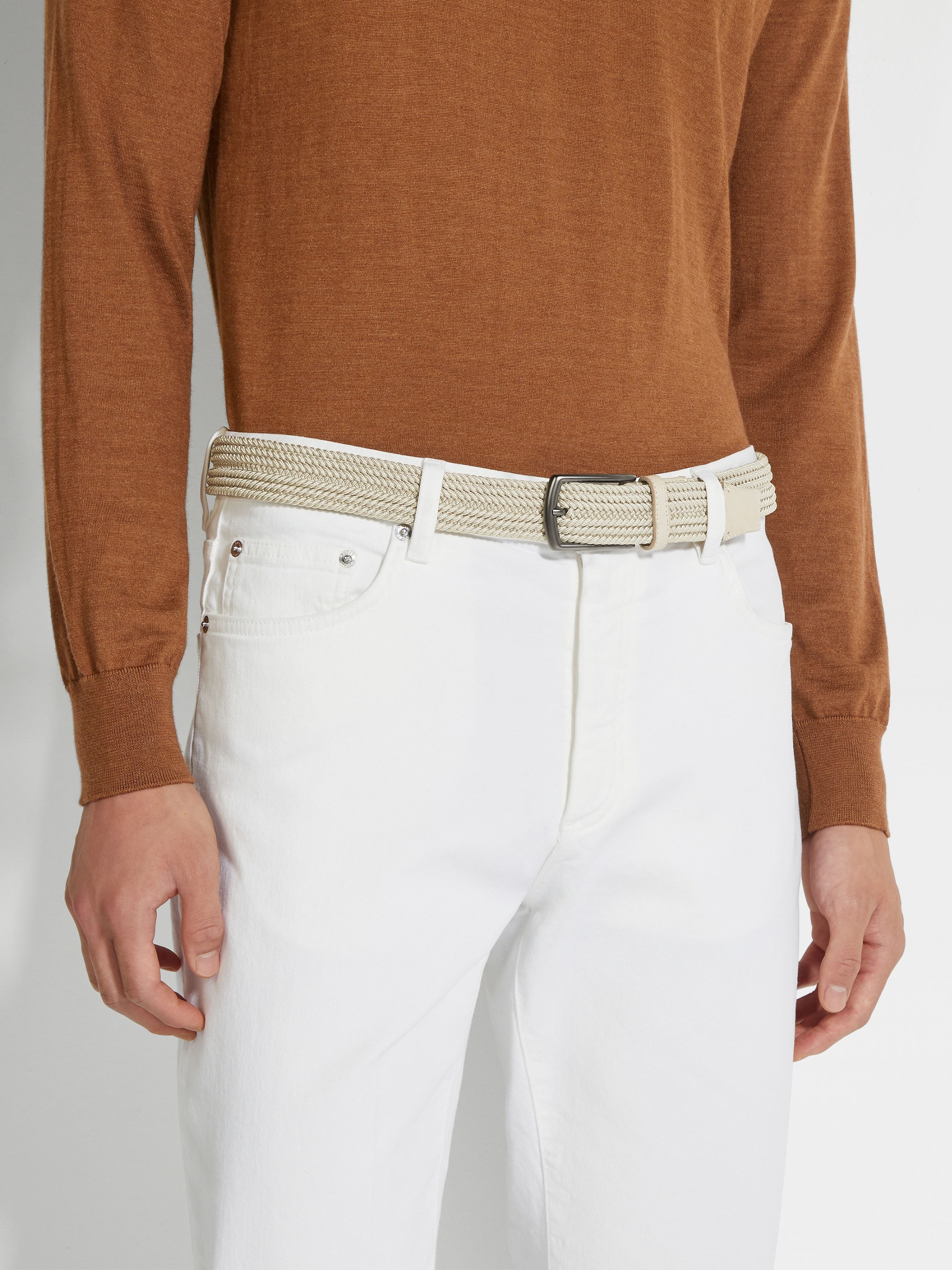 LIGHT BEIGE RAYON BELT - 3