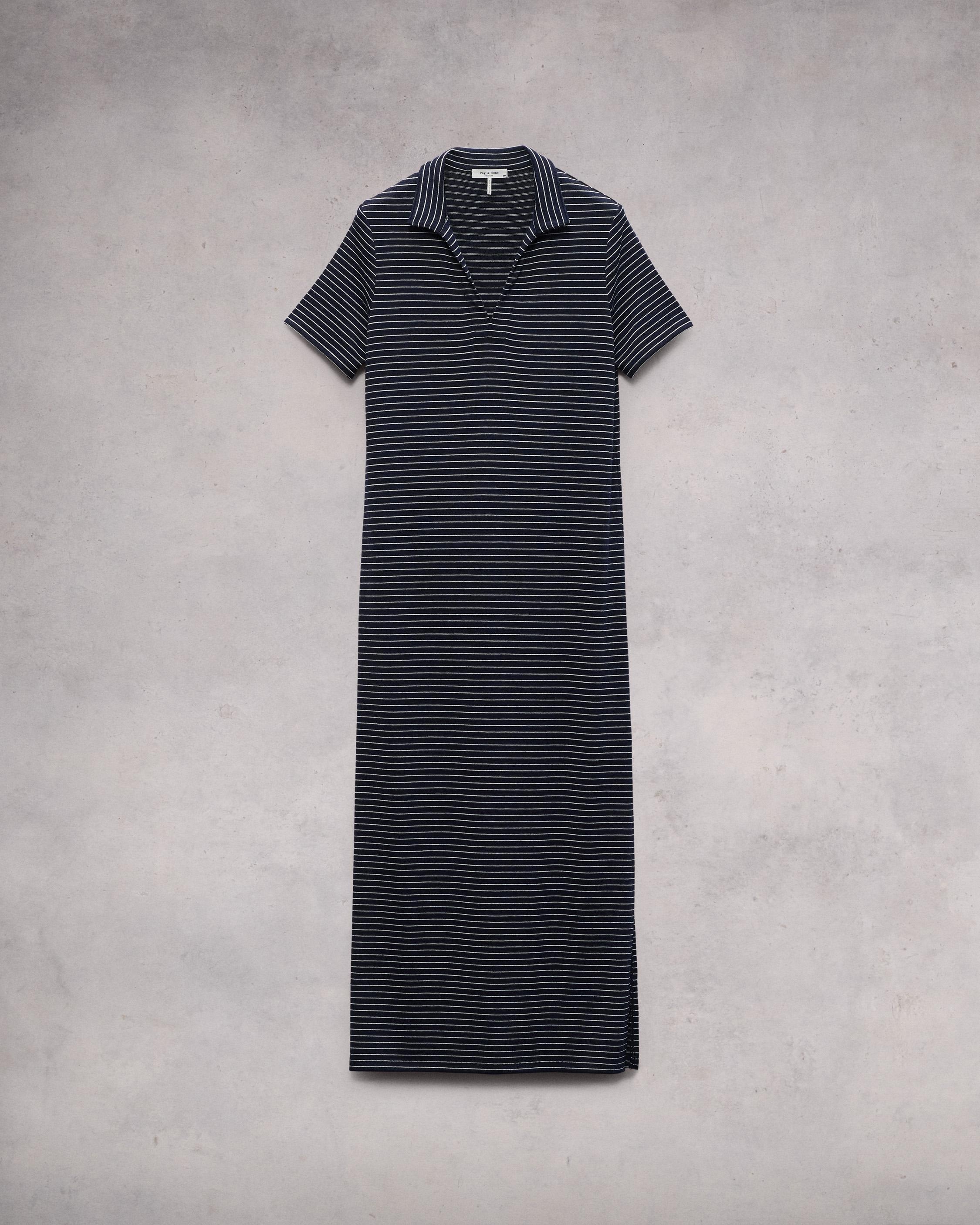 The Knit Striped Polo Dress
Midi - 2