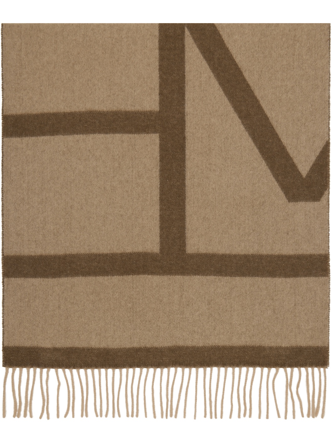 Brown Monogram Jacquard Wool Scarf - 2