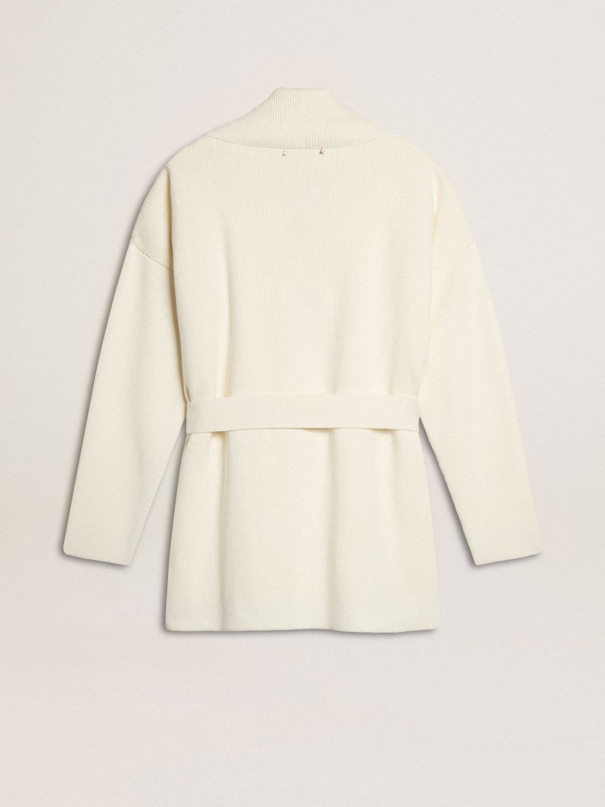 Women's cream-colored cotton cardigan with floral embroidery - 6