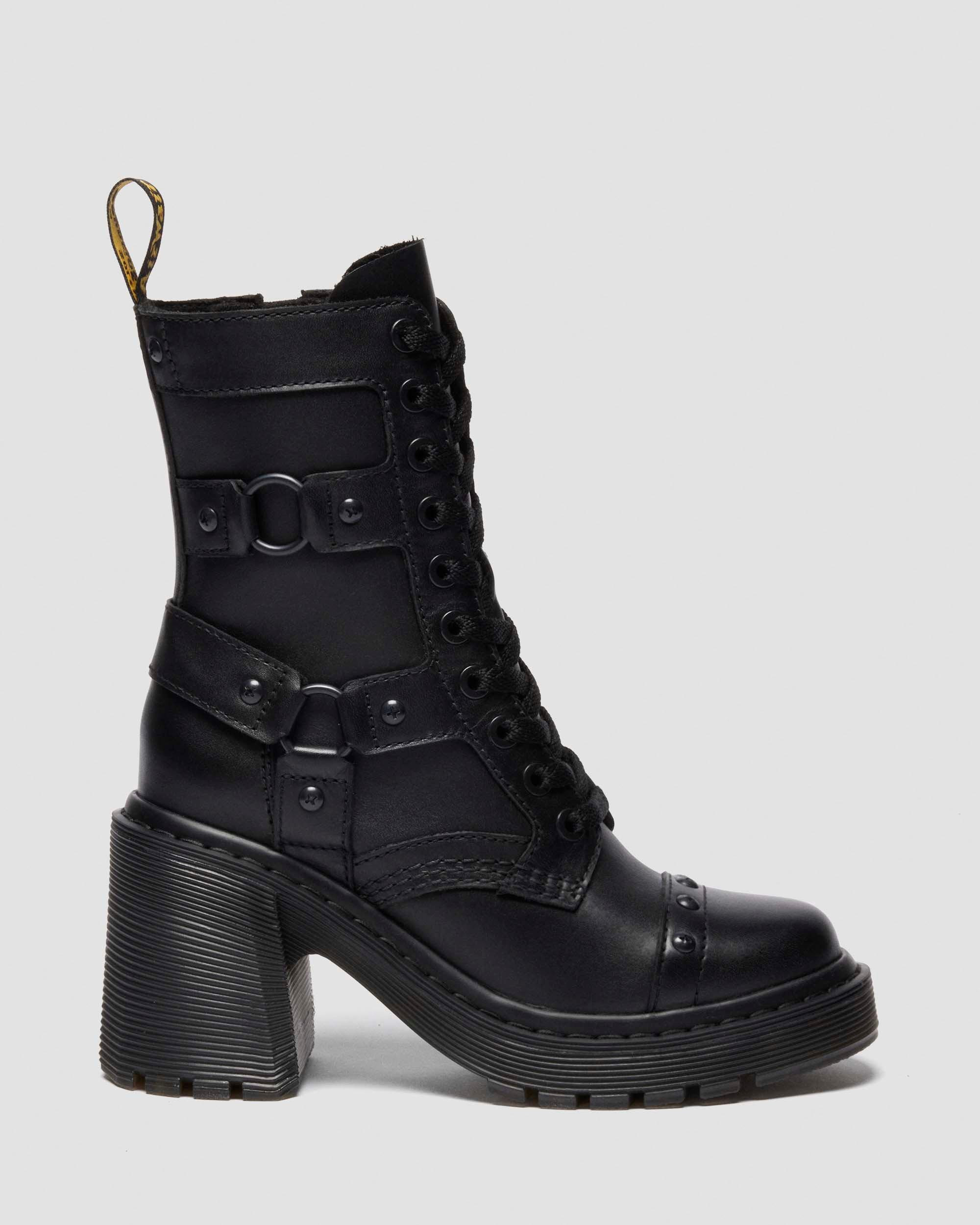 CHESNEY HARNESS SENDAL LEATHER HEELED BOOTS - 6