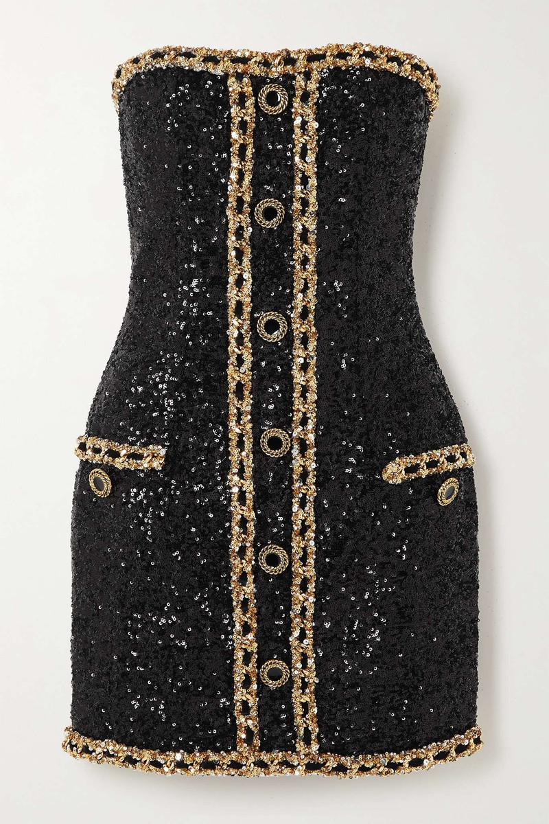 sequin-embellishment bustier 미니 드레스 1