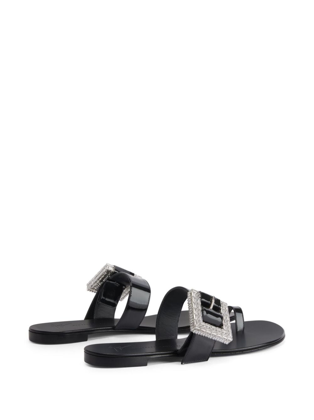 Miss Buckle crystal-embellished patent sandals - 3