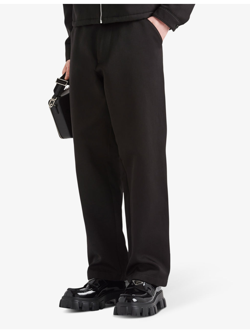 Wide-leg regular-fit cotton and silk trousers - 3