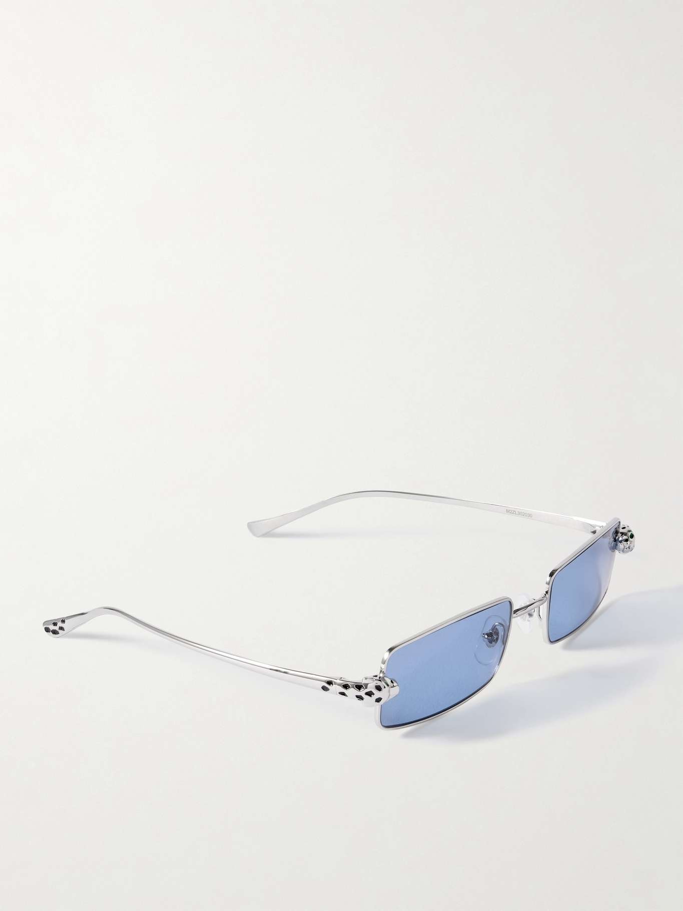 Panthère rectangle-frame crystal-embellished silver-tone sunglasses - 3