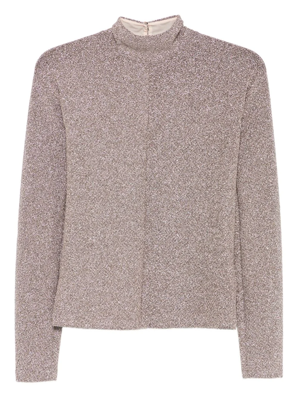 lurex-detail high-neck blouse - 1