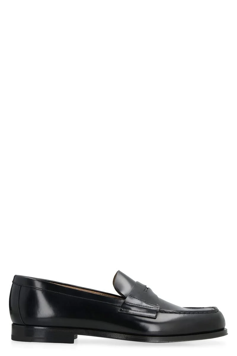 PRADA BRUSHED LEATHER LOAFERS - 1