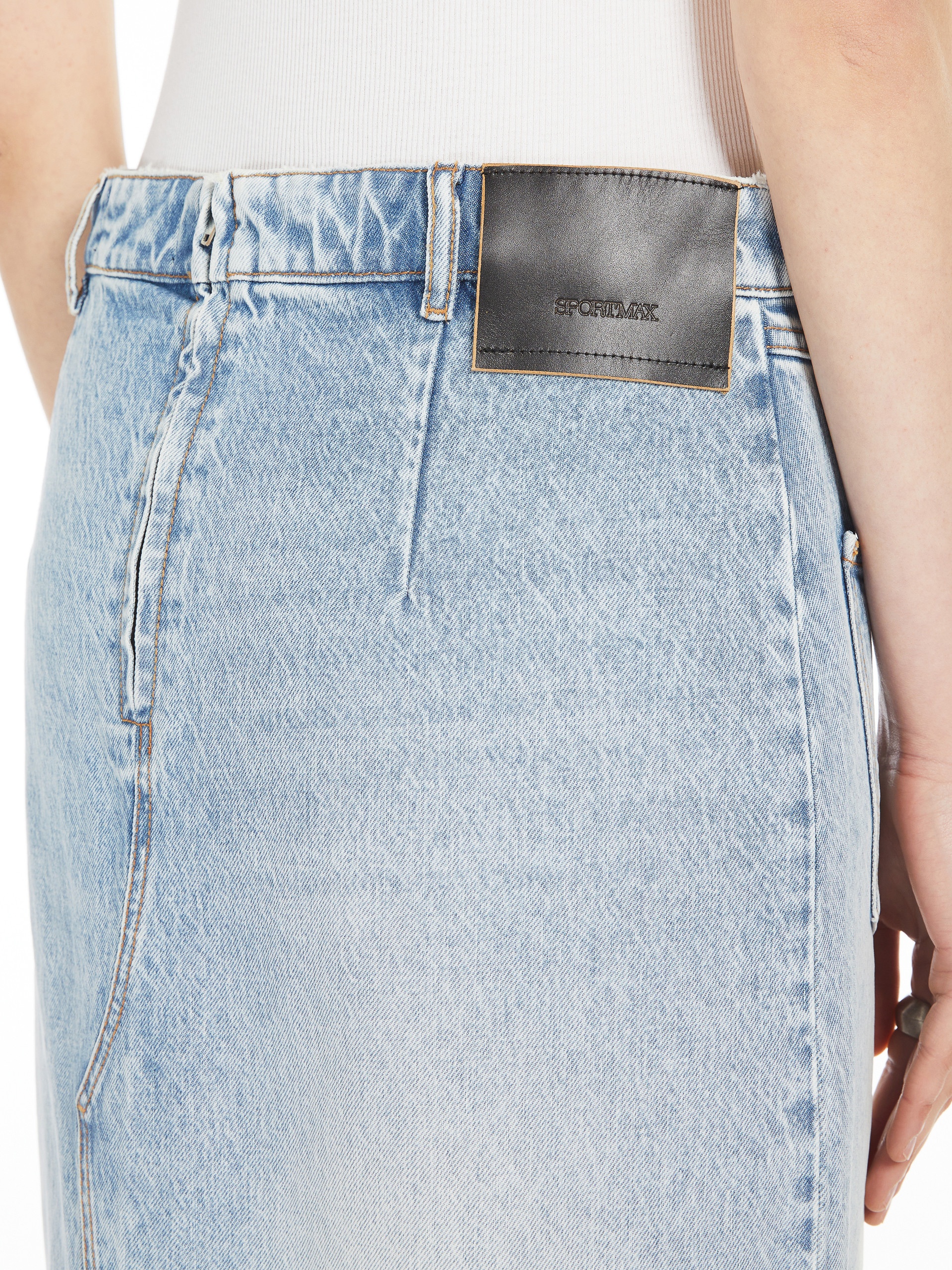PIAVE Long skirt in worn denim - 5