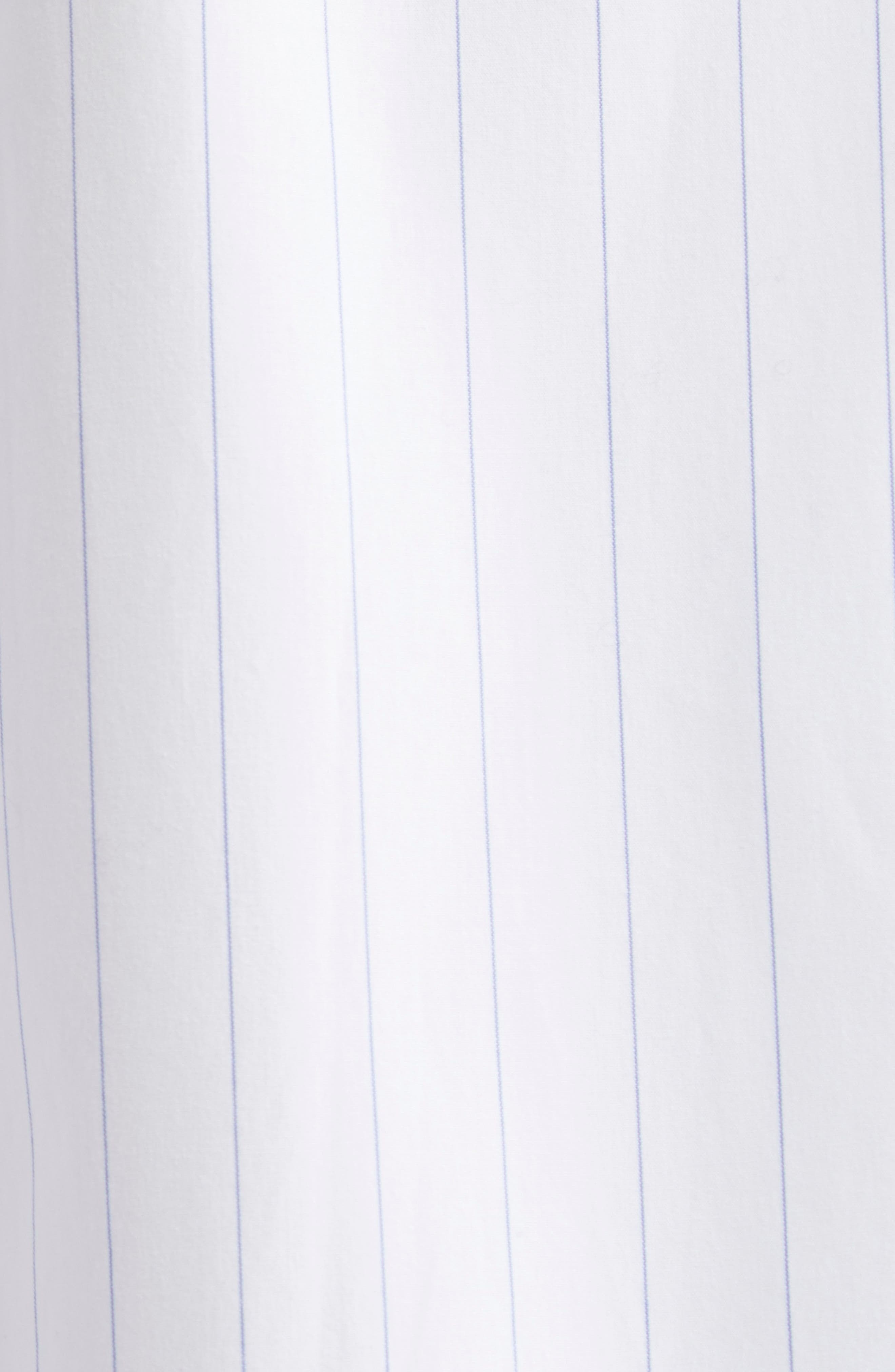 TOTEME Monogram Stripe Organic Cotton Poplin Button-Up Shirt in White/Cobalt Pinstripe at Nordstrom - 7