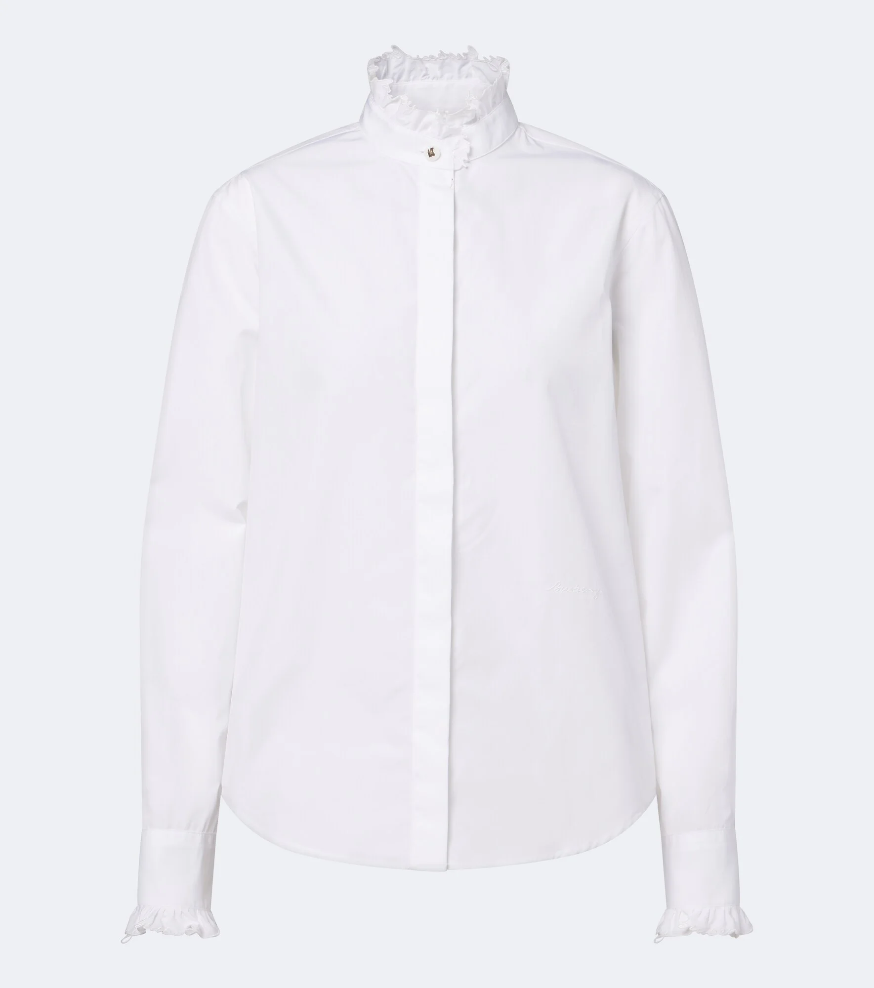 Logo ruffled cotton poplin shirt - 1