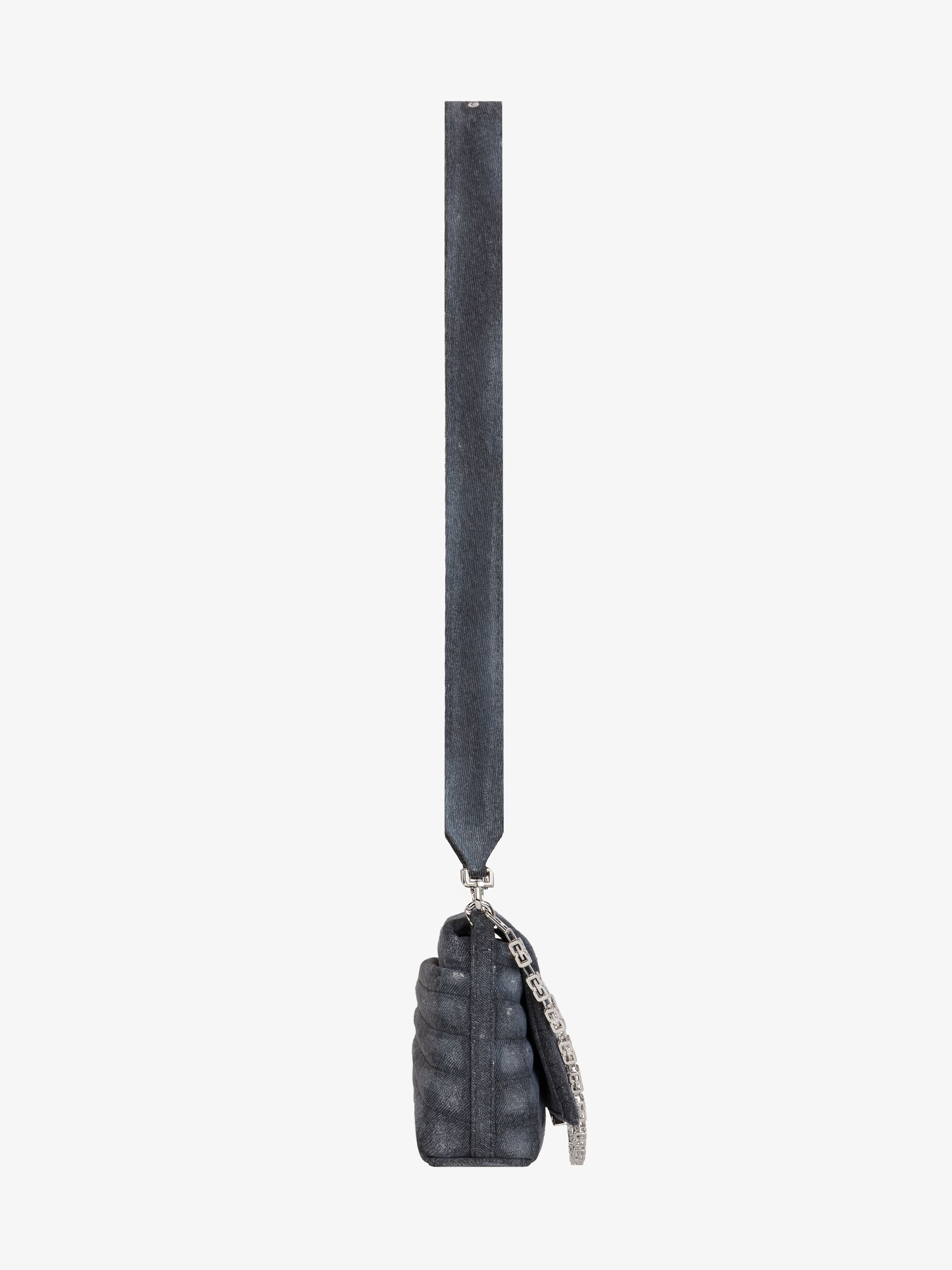 SMALL 4G SOFT BAG IN QUILTED DENIM - 4