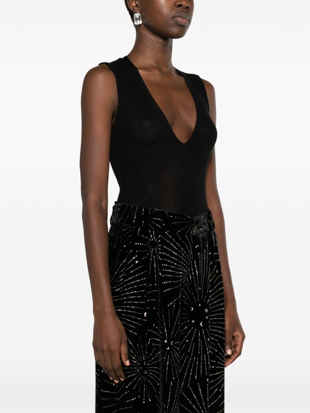 V-neck ribbed bodysuit - 3