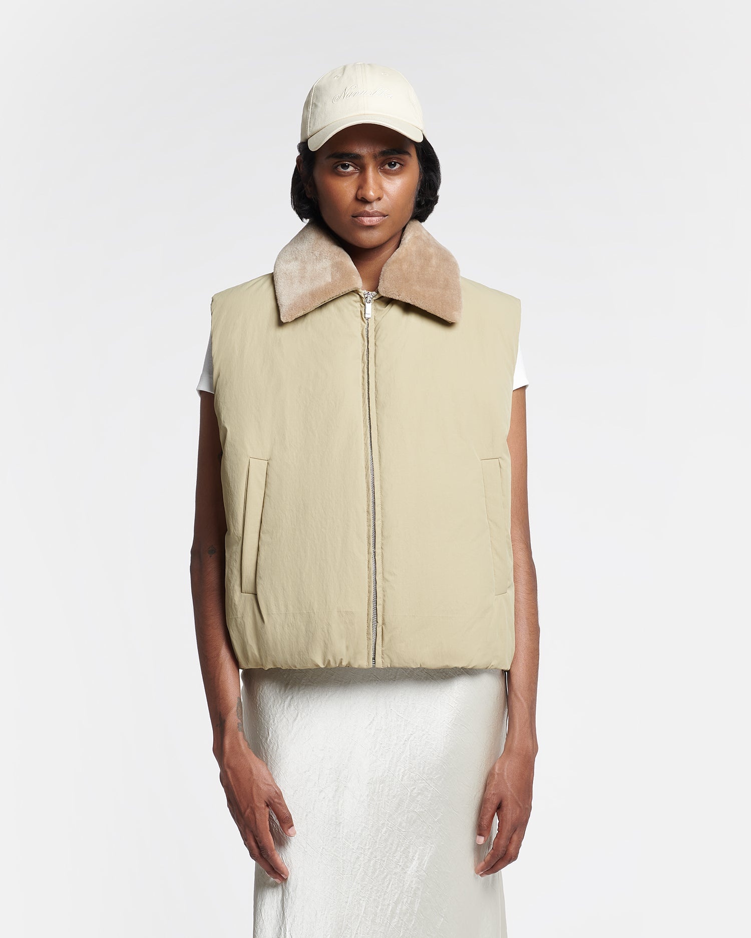 Faux Fur and Tech Nylon Vest - 6