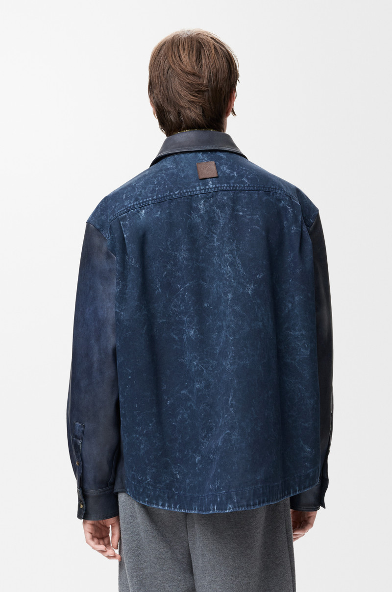 Overshirt in nappa lambskin and cotton 4