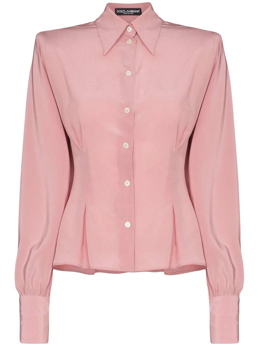 square-shoulder buttoned shirt - 1