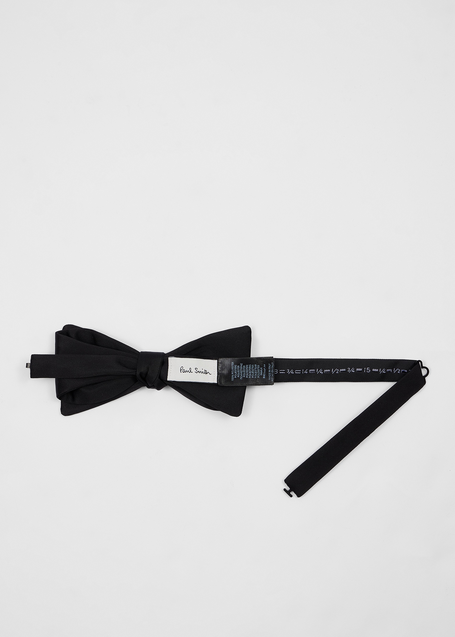 Black Plain Satin Bow Tie - 4