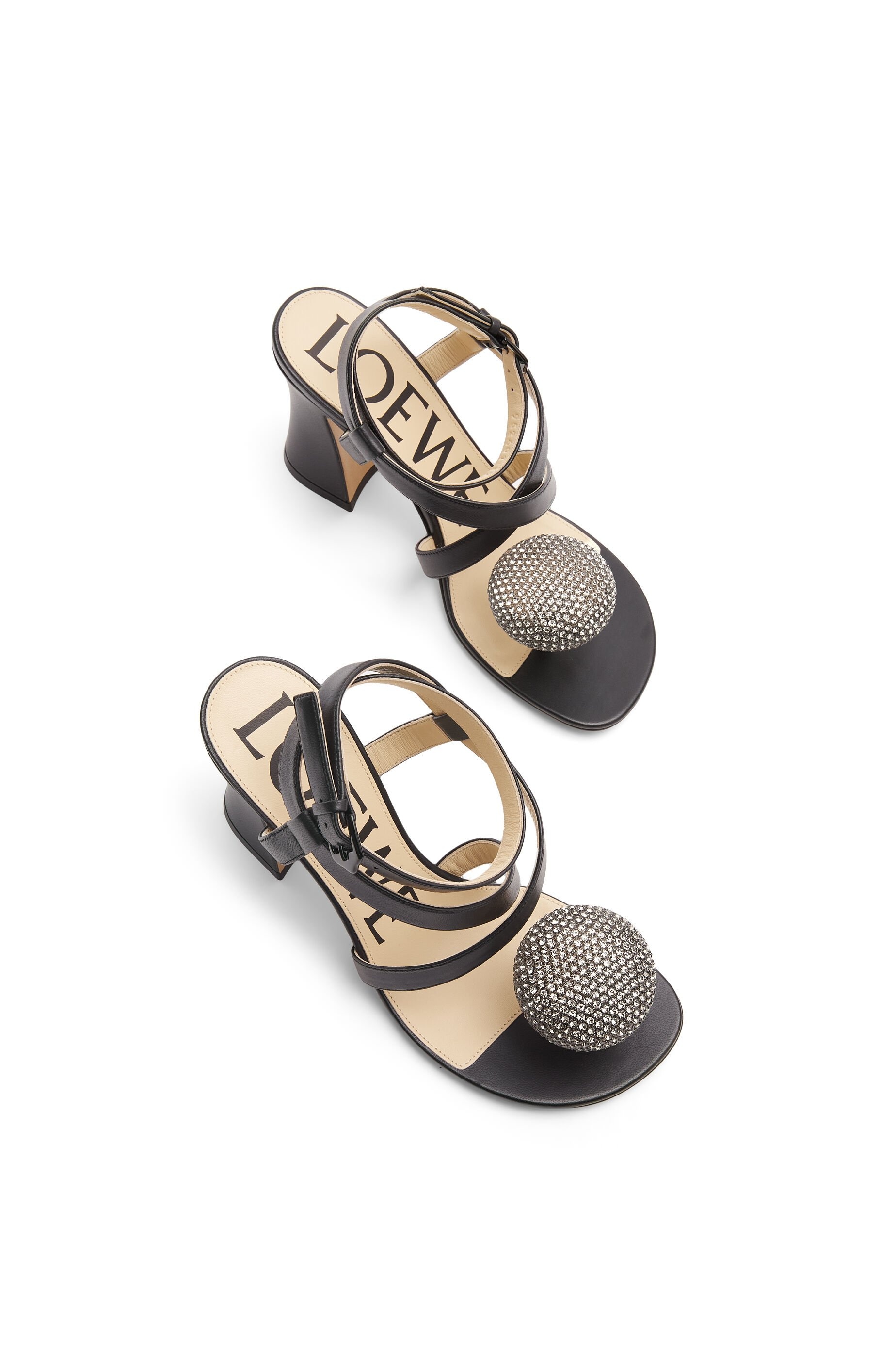 Calle Pebble sandal in lambskin and rhinestones - 3
