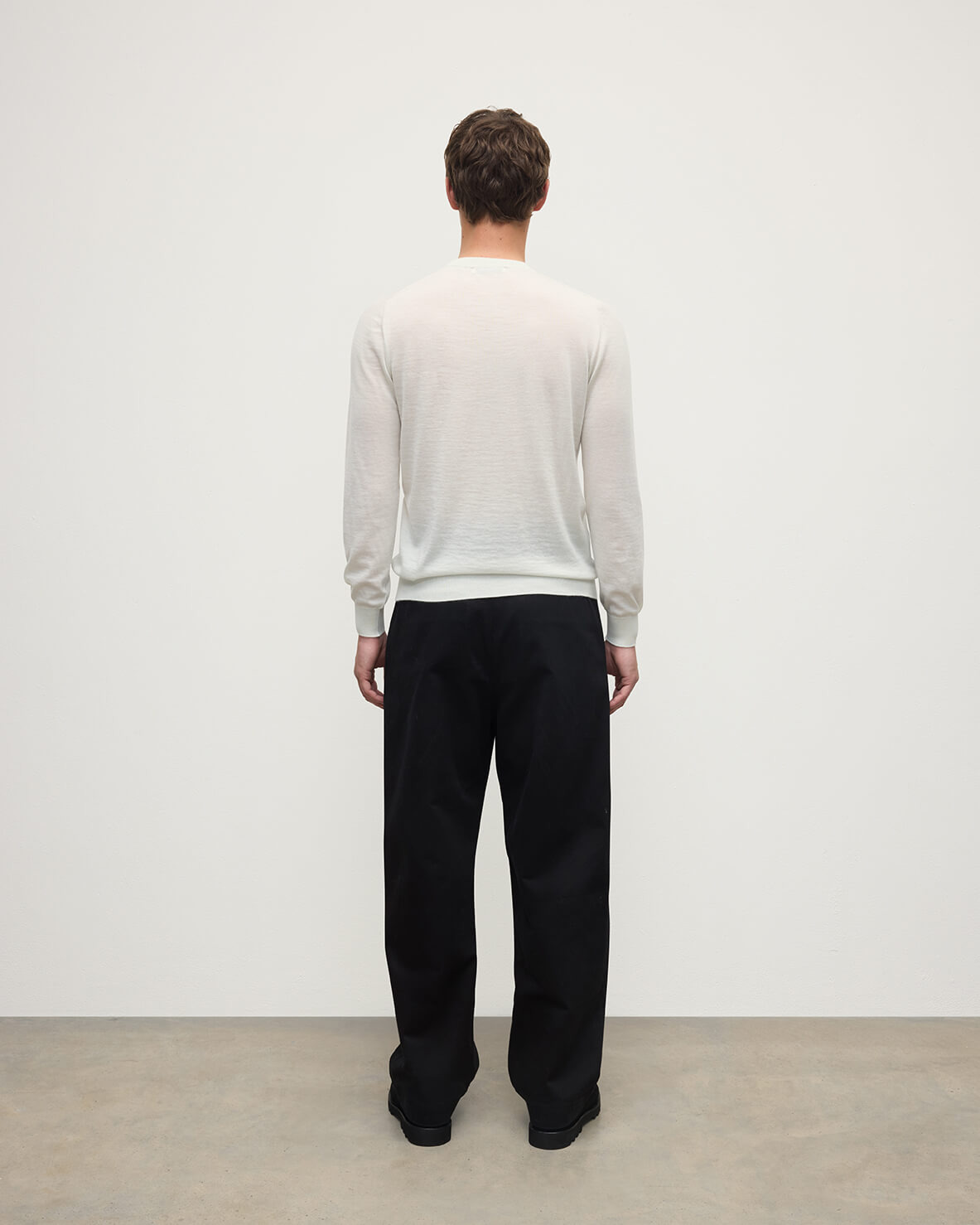 Superfine Cashmere White Round Neck Jumper - 4