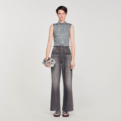 Sandro SMOCKED TOP WITH SEQUINS outlook