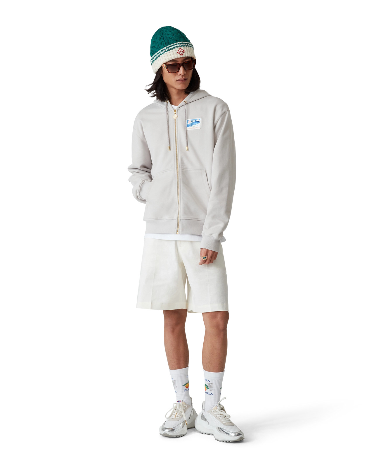 CASABLANCA Greek Temple Hooded Sweatshirt | casablanca