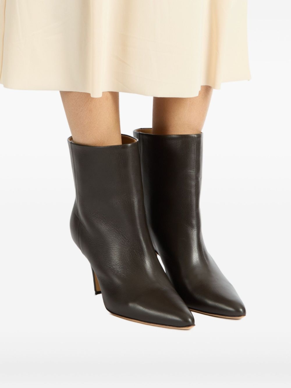 pointed-toe leather ankle boots - 6