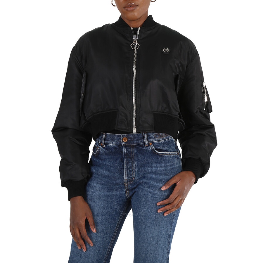Philipp Plein Ladies Black Teddy Bear Bomber Jacket - 3